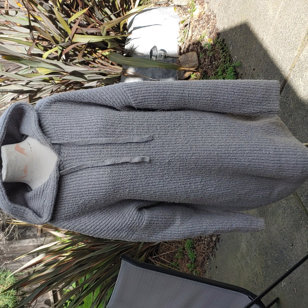Oversized Gray Sweater Hoodie Adult Small